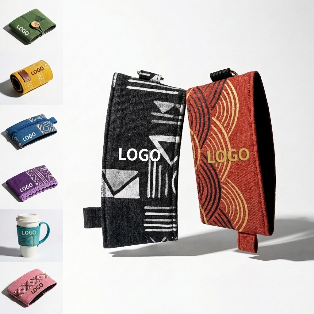 Multi-Color Fabric Coffee Cup Sleeves for 12oz & 16oz Cups