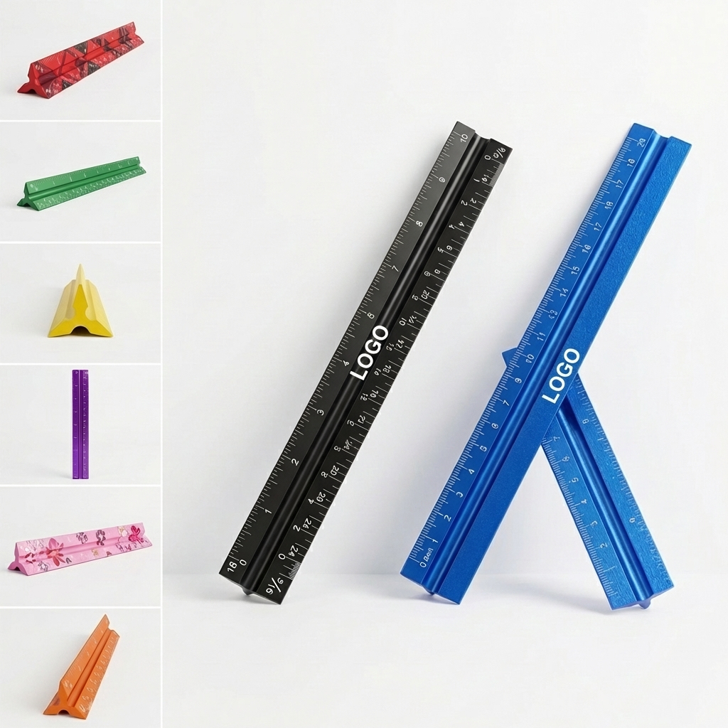 12-Inch Multi-Color Triangular Architect's Scale Rule Set