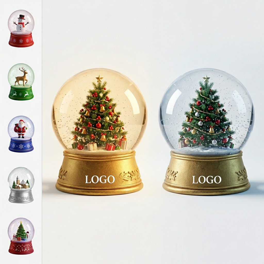 Customized Christmas Snow Globe with Logo Engraving