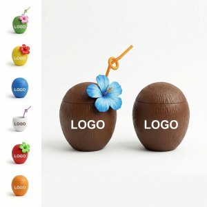 16 Oz Spill-Proof Party Cups with Assorted Flower Straws