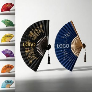 Handheld Decorative Bamboo and Paper Folding Fan